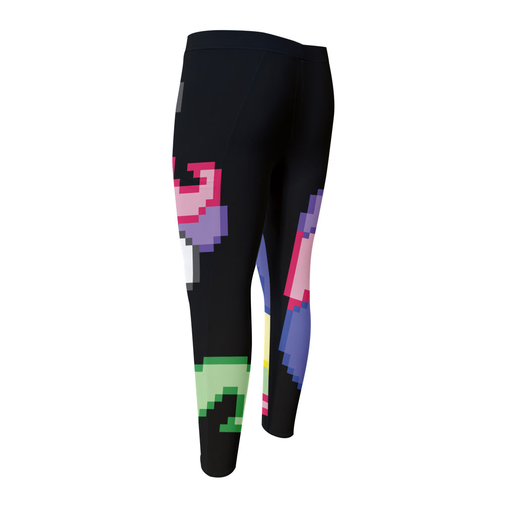 8-Bit Pixel Unicorn Print Men's Compression Pants