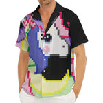 8-Bit Pixel Unicorn Print Men's Deep V-Neck Shirt