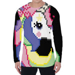 8-Bit Pixel Unicorn Print Men's Long Sleeve T-Shirt
