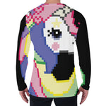 8-Bit Pixel Unicorn Print Men's Long Sleeve T-Shirt