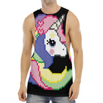 8-Bit Pixel Unicorn Print Men's Muscle Tank Top