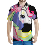 8-Bit Pixel Unicorn Print Men's Polo Shirt