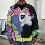 8-Bit Pixel Unicorn Print Men's Shirt Jacket