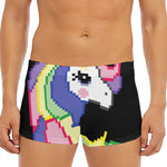 8-Bit Pixel Unicorn Print Men's Short Boxer Briefs