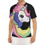 8-Bit Pixel Unicorn Print Men's Short Sleeve Rash Guard