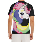 8-Bit Pixel Unicorn Print Men's Short Sleeve Rash Guard