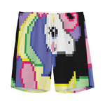 8-Bit Pixel Unicorn Print Men's Sports Shorts