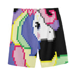 8-Bit Pixel Unicorn Print Men's Sports Shorts