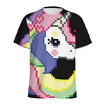 8-Bit Pixel Unicorn Print Men's Sports T-Shirt