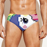 8-Bit Pixel Unicorn Print Men's Swim Briefs