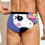 8-Bit Pixel Unicorn Print Men's Swim Briefs