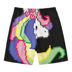 8-Bit Pixel Unicorn Print Men's Swim Trunks