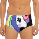 8-Bit Pixel Unicorn Print Men's Triangle Swim Briefs