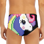 8-Bit Pixel Unicorn Print Men's Triangle Swim Briefs
