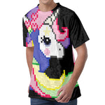 8-Bit Pixel Unicorn Print Men's Velvet T-Shirt