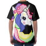 8-Bit Pixel Unicorn Print Men's Velvet T-Shirt