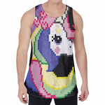8-Bit Pixel Unicorn Print Men's Velvet Tank Top