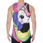 8-Bit Pixel Unicorn Print Men's Velvet Tank Top