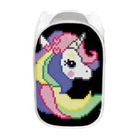 8-Bit Pixel Unicorn Print Mesh Laundry Hamper