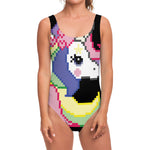 8-Bit Pixel Unicorn Print One Piece Swimsuit