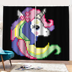 8-Bit Pixel Unicorn Print Pencil Pleat Curtains