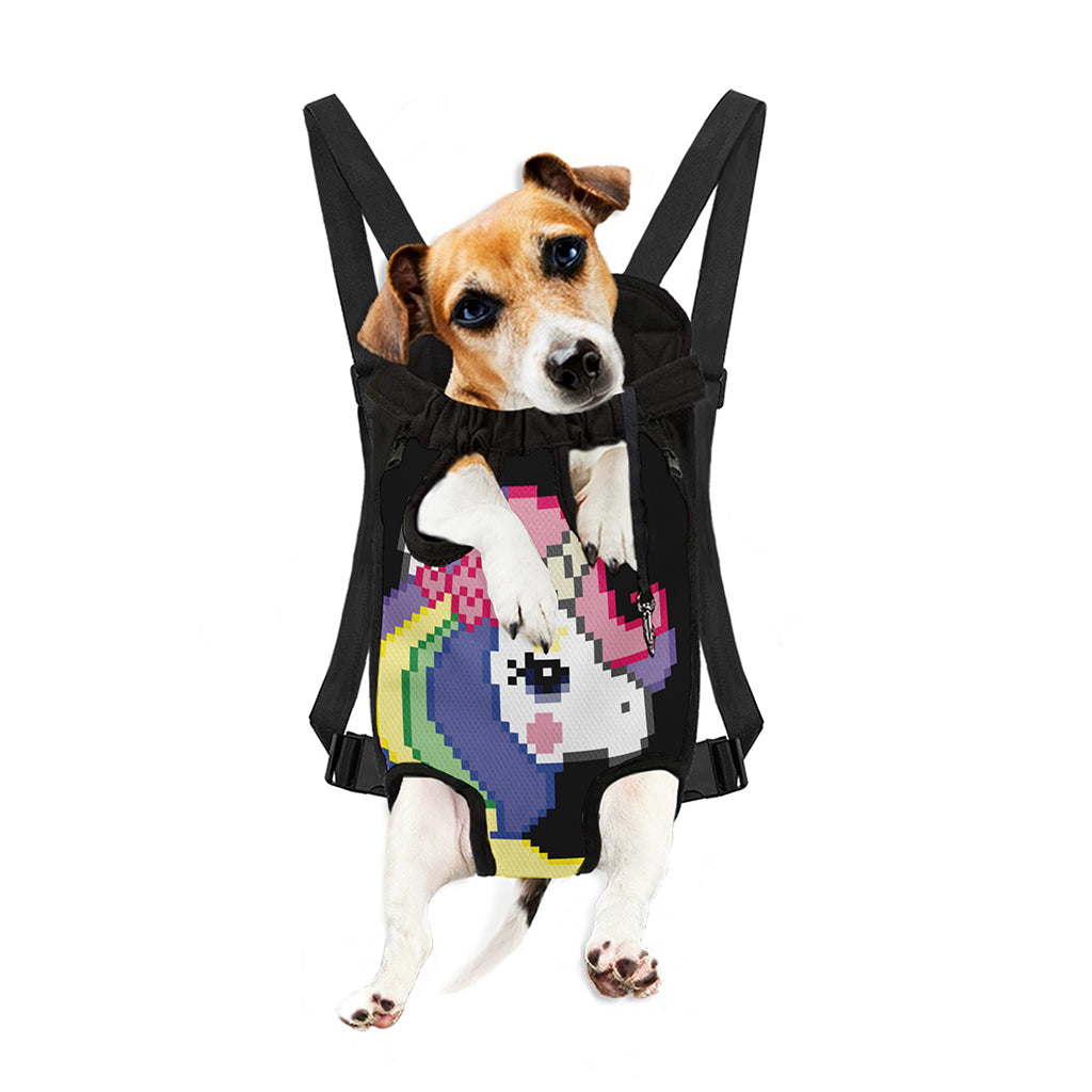 8-Bit Pixel Unicorn Print Pet Carrier Backpack