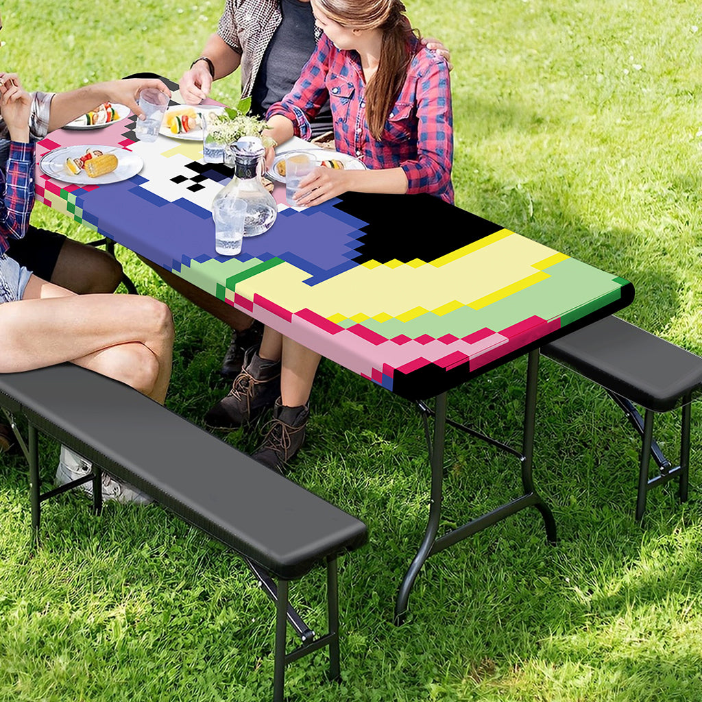 8-Bit Pixel Unicorn Print Picnic Table Cover