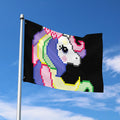 8-Bit Pixel Unicorn Print Polyester Flag