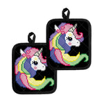 8-Bit Pixel Unicorn Print Pot Holders