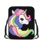 8-Bit Pixel Unicorn Print Rectangular Crossbody Bag