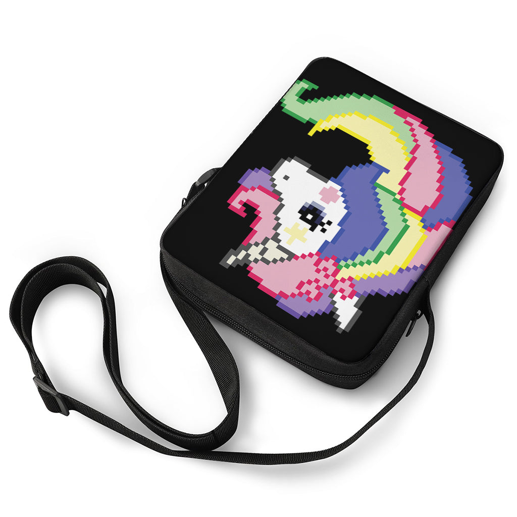 8-Bit Pixel Unicorn Print Rectangular Crossbody Bag