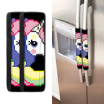 8-Bit Pixel Unicorn Print Refrigerator Handle Covers