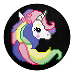 8-Bit Pixel Unicorn Print Round Blanket