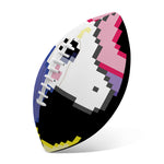 8-Bit Pixel Unicorn Print Rugby Ball