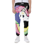 8-Bit Pixel Unicorn Print Scuba Joggers