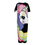 8-Bit Pixel Unicorn Print Short Sleeve Long Nightdress