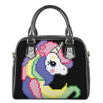 8-Bit Pixel Unicorn Print Shoulder Handbag