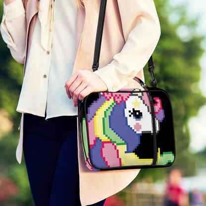 8-Bit Pixel Unicorn Print Shoulder Strap Bible Bag