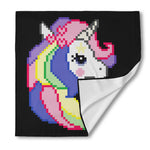 8-Bit Pixel Unicorn Print Silk Bandana