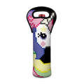 8-Bit Pixel Unicorn Print Single Neoprene Wine Tote