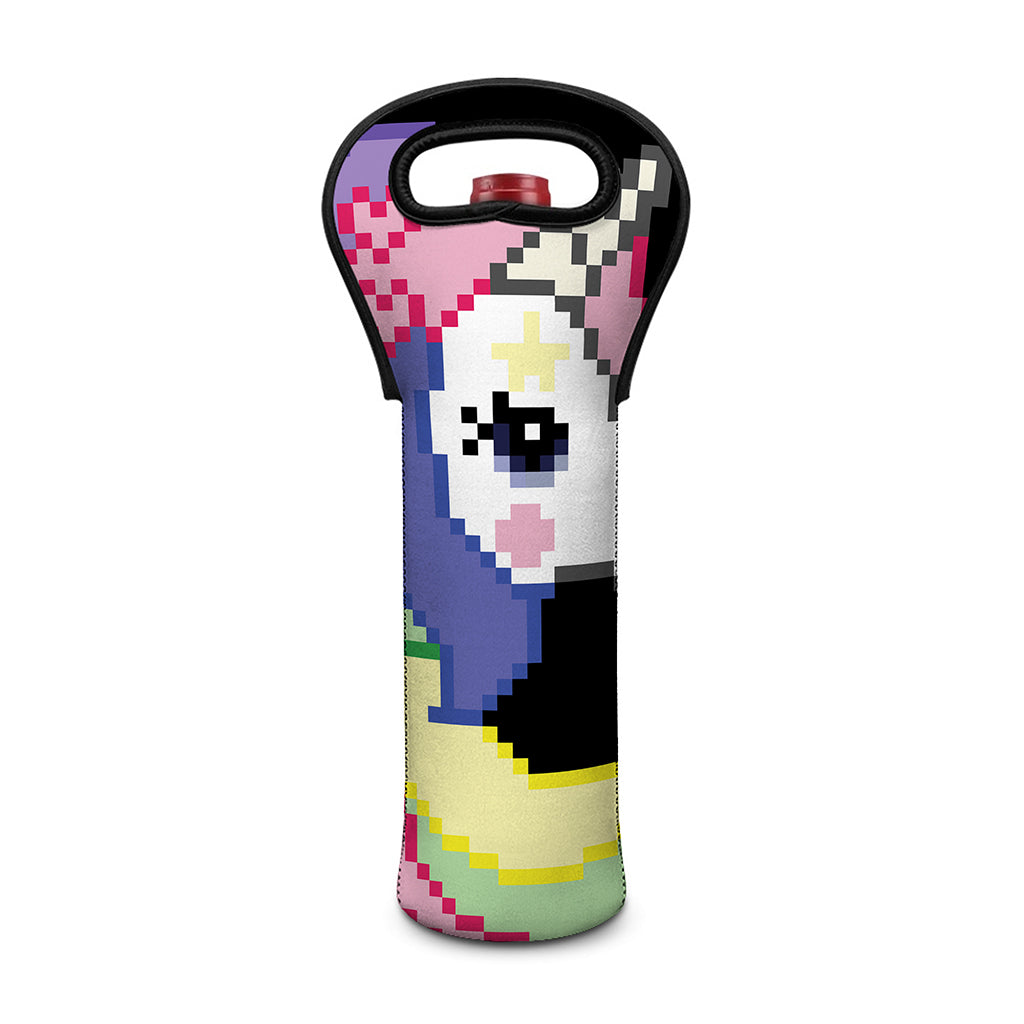 8-Bit Pixel Unicorn Print Single Neoprene Wine Tote