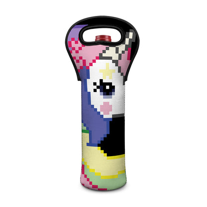 8-Bit Pixel Unicorn Print Single Neoprene Wine Tote