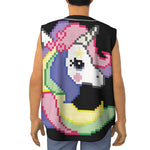 8-Bit Pixel Unicorn Print Sleeveless Baseball Jersey