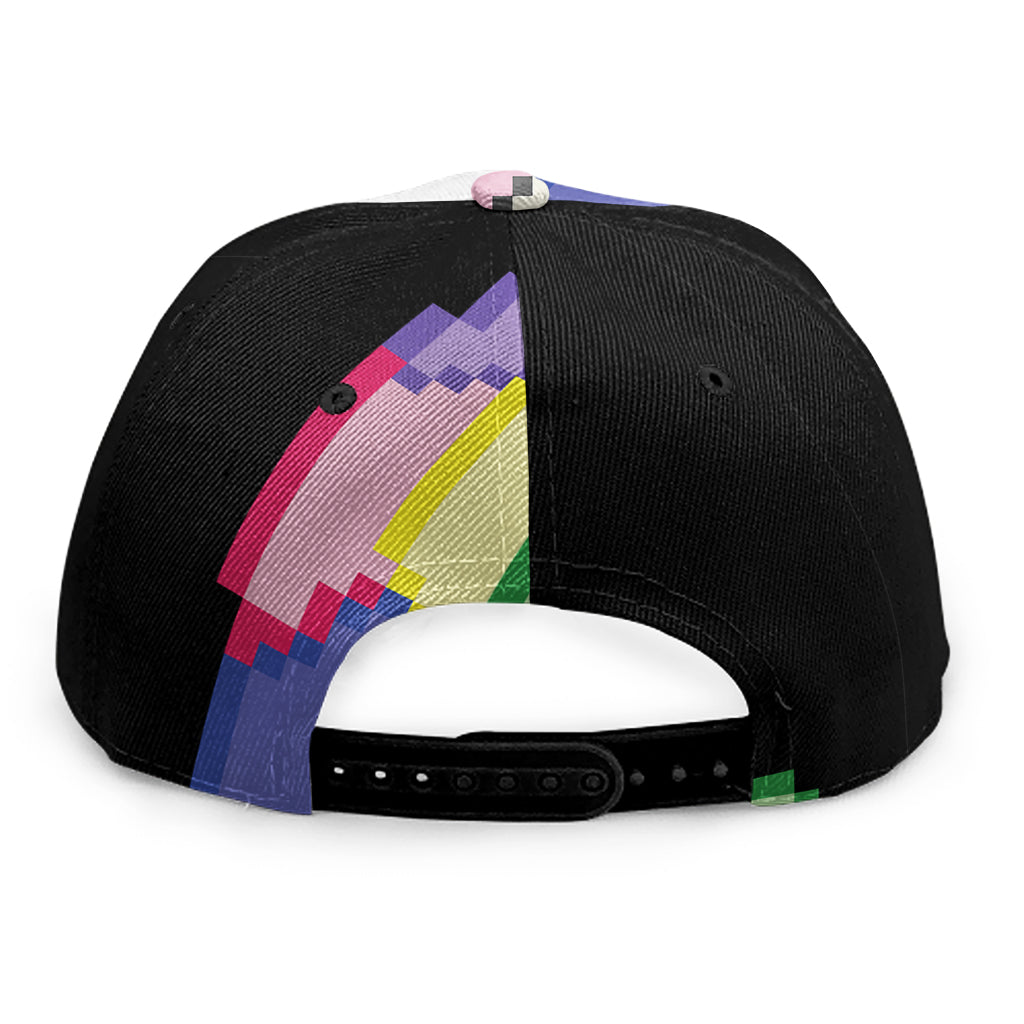 8-Bit Pixel Unicorn Print Snapback Cap