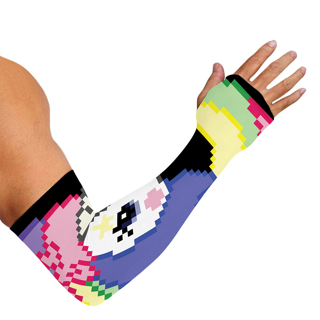 8-Bit Pixel Unicorn Print Sun Protection Arm Sleeves