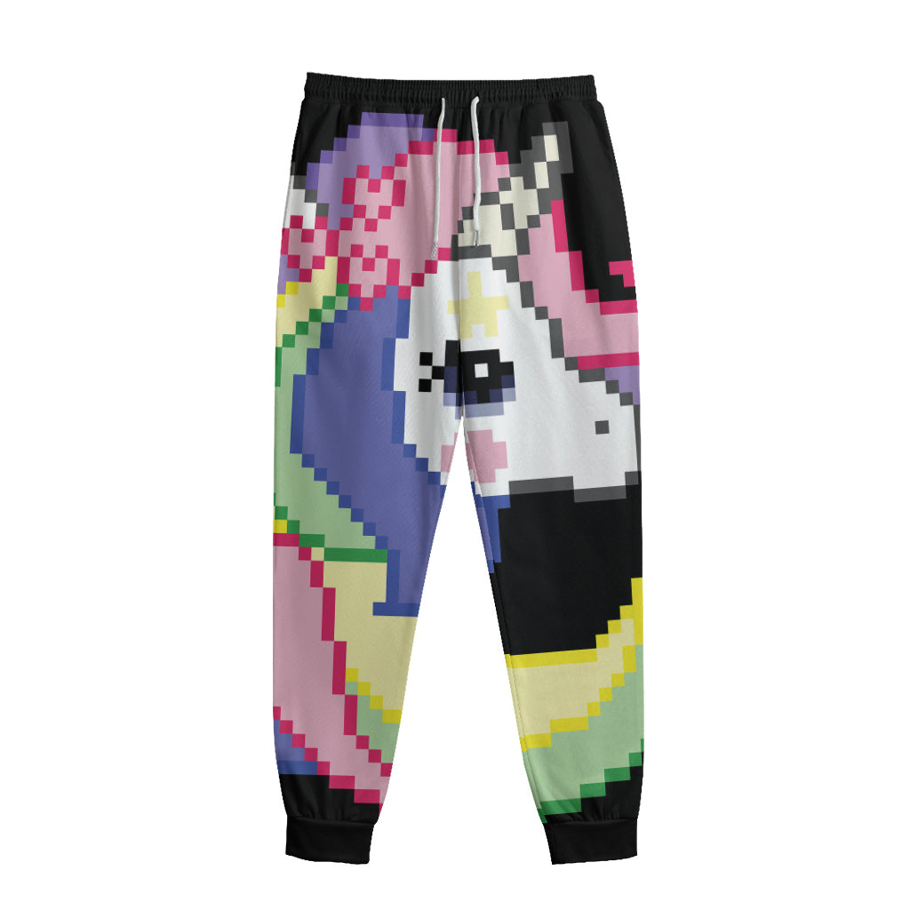 8-Bit Pixel Unicorn Print Sweatpants