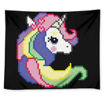 8-Bit Pixel Unicorn Print Tapestry