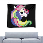 8-Bit Pixel Unicorn Print Tapestry