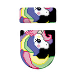 8-Bit Pixel Unicorn Print Toilet Lid And Tank Cover Set