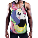 8-Bit Pixel Unicorn Print Training Tank Top